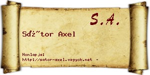 Sátor Axel névjegykártya